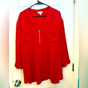 Red Zippered Top